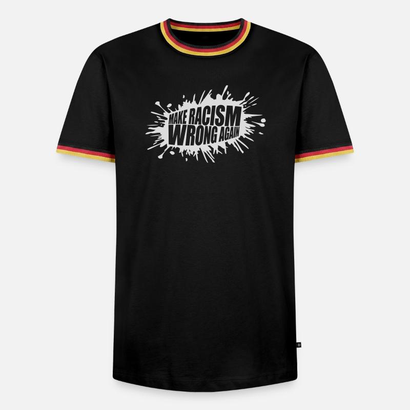 make racism wrong again - Men's Ringer Shirt - black/tricolour