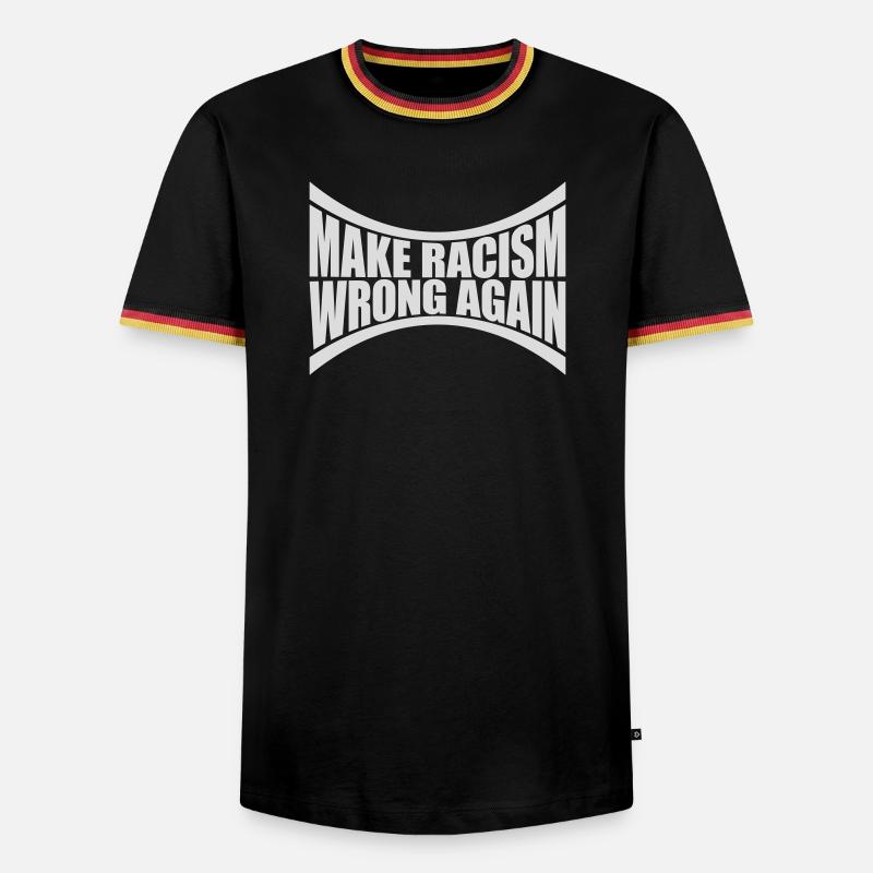 make racism wrong again - Männer Kontrast-T-Shirt - Schwarz/Dreifarbig