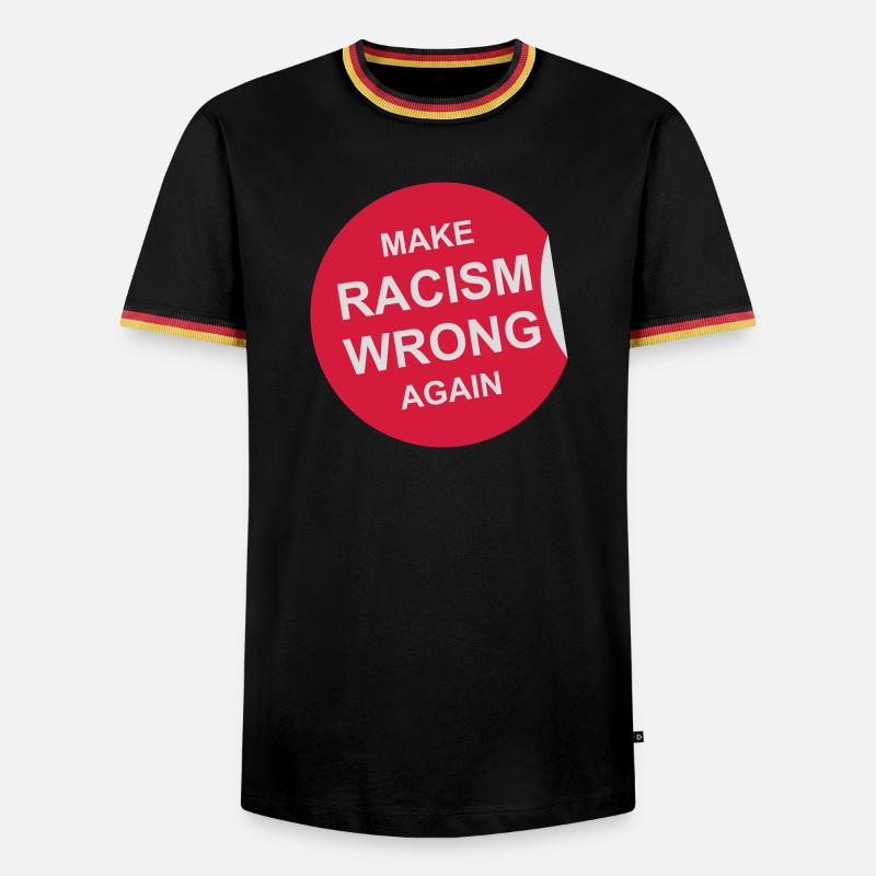 make racism wrong again - Men's Ringer Shirt - black/tricolour