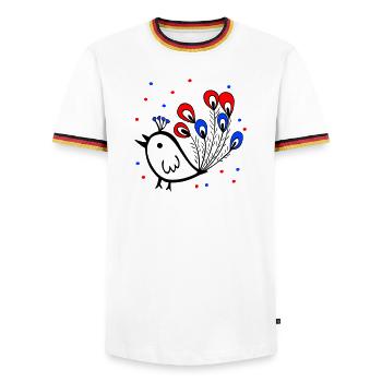 Carnival, Carnival, Sparrow - Men's Ringer Shirt - white/tricolour - Front - AI Model Female 172 light (172cm) & AI Model Male 185 light (185cm)