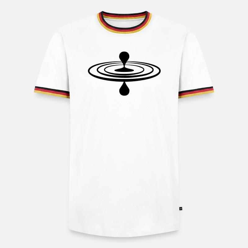 Drop water mindfulness logo - Men's Ringer Shirt - white/tricolour