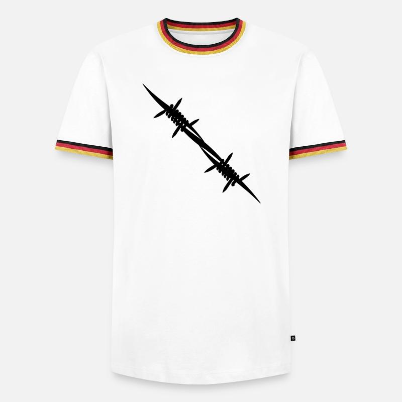 Barbed wire coupling piece - Men's Ringer Shirt - white/tricolour