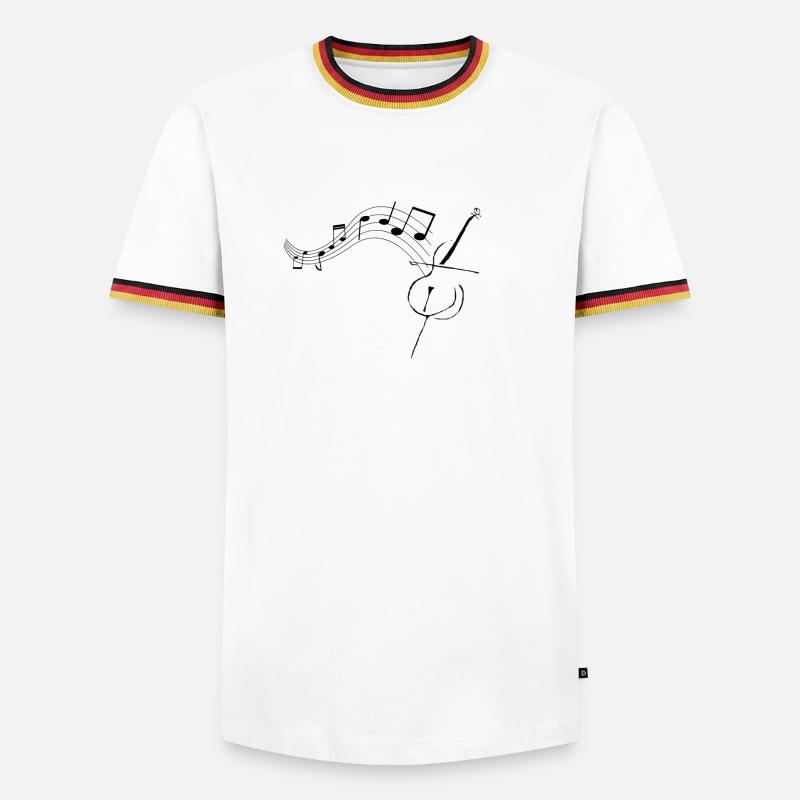 Cello with notes1 - Men's Ringer Shirt - white/tricolour