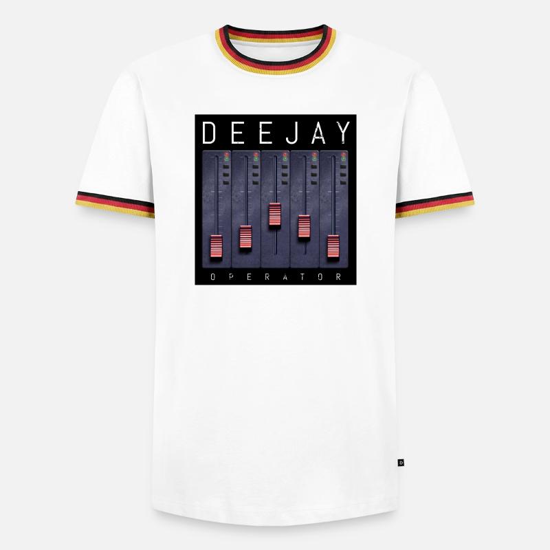 Deejay Operator Fader-Design - Männer Kontrast-T-Shirt - Weiß/Dreifarbig