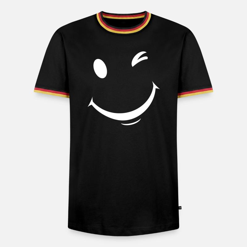 White wink expression - Men's Ringer Shirt - black/tricolour