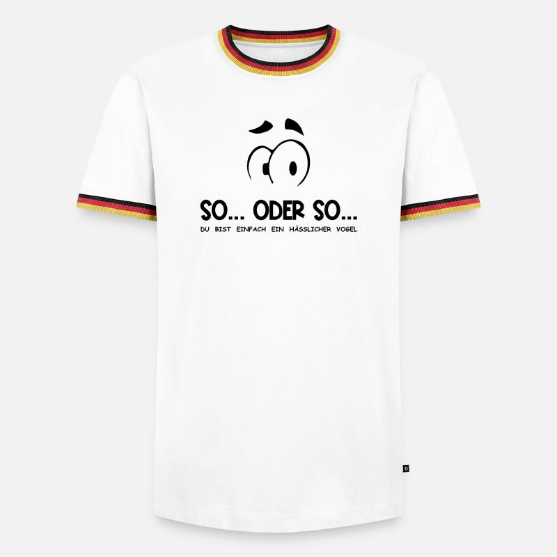 So...Oder So: Hässlicher Vogel - Schwarz - Männer Kontrast-T-Shirt - Weiß/Dreifarbig