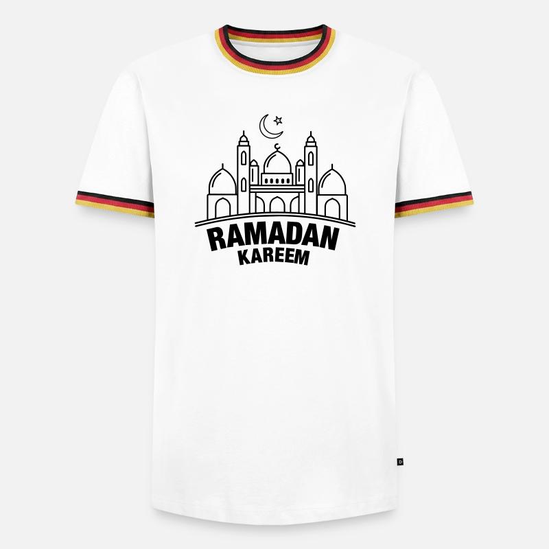 Ramadan Kareem mosque - Men's Ringer Shirt - white/tricolour