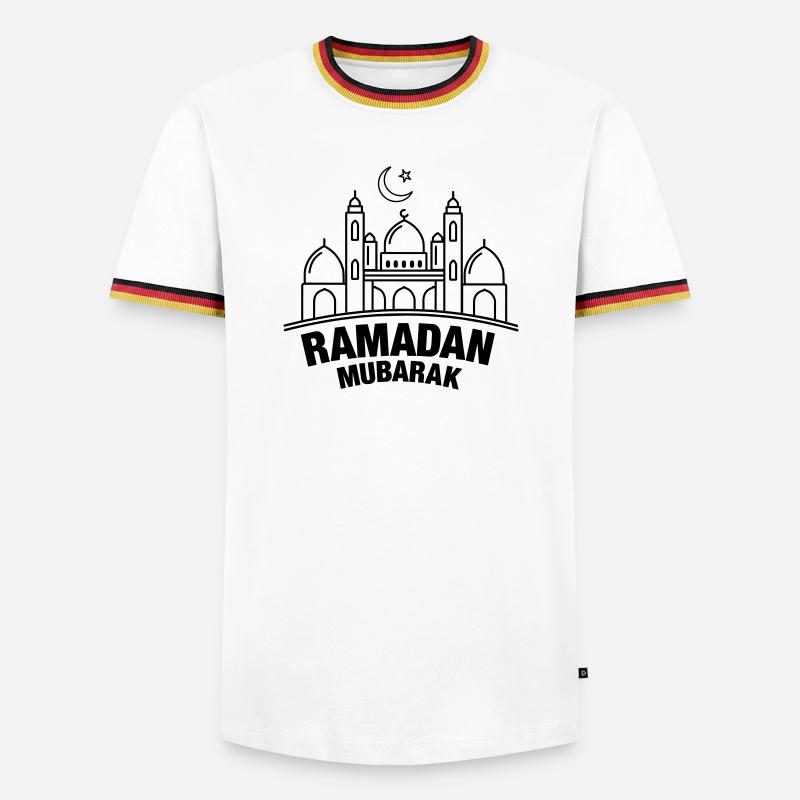 Ramadan Mubarak transparent - Men's Ringer Shirt - white/tricolour