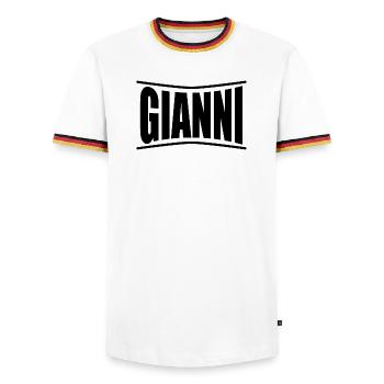 t-shirt Gianni idée cadeau t-shirt - T-shirt contrasté Homme - blanc/tricolore - Devant - AI Model Female 172 light (172cm) & AI Model Male 185 light (185cm)