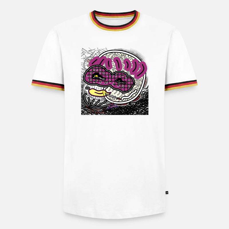 Comic-Mann - Männer Kontrast-T-Shirt - Weiß/Dreifarbig