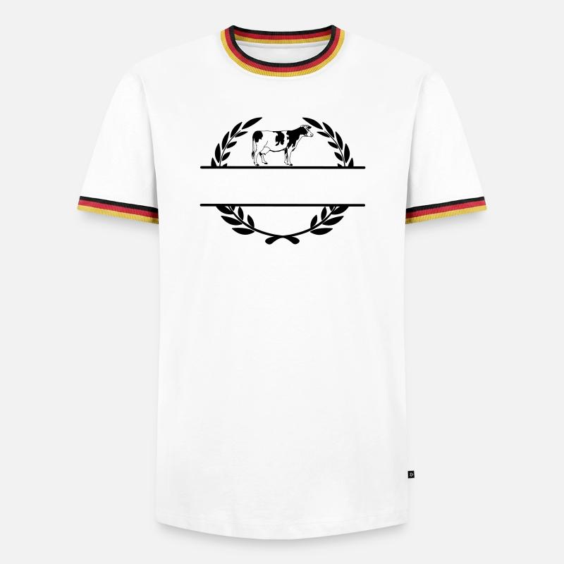 Monogramm der Milchkuh - Männer Kontrast-T-Shirt - Weiß/Dreifarbig