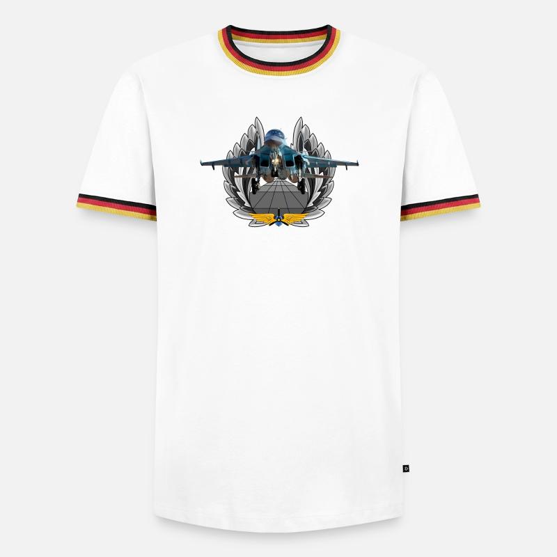 Su-34 - Men's Ringer Shirt - white/tricolour