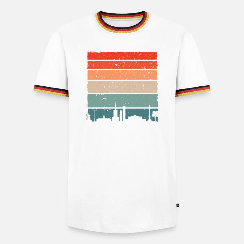 Sunset Skyline Gradient Tee - Men's Ringer Shirt - white/tricolour