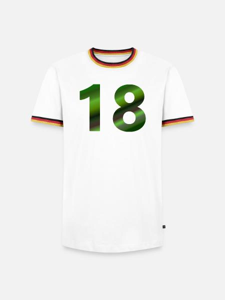 für frau, 18 Grüntöne - Männer Kontrast-T-Shirt - Weiß/Dreifarbig