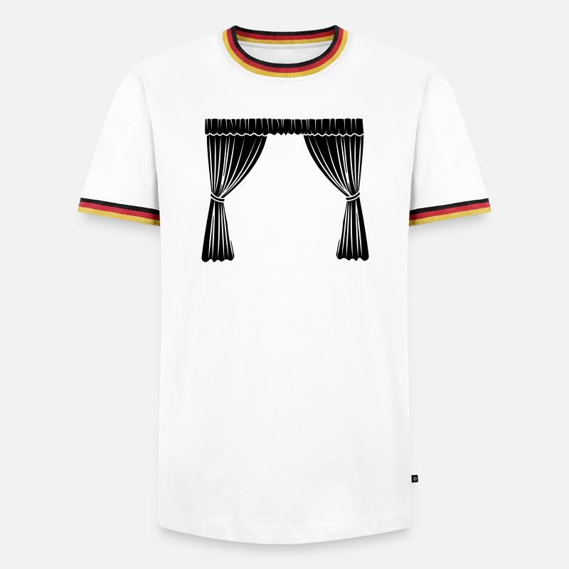 Logo der Vorhänge - Männer Kontrast-T-Shirt - Weiß/Dreifarbig