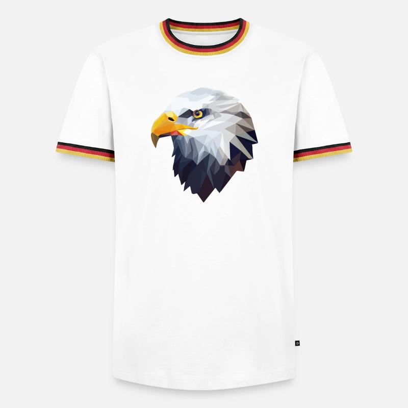 Stylized, geometric eagle - Men's Ringer Shirt - white/tricolour