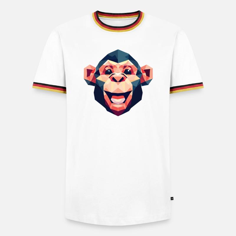 Polygon Monkey - Men's Ringer Shirt - white/tricolour