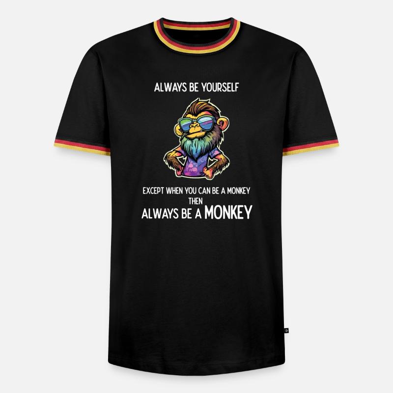 Always Be a Monkey - Men's Ringer Shirt - black/tricolour