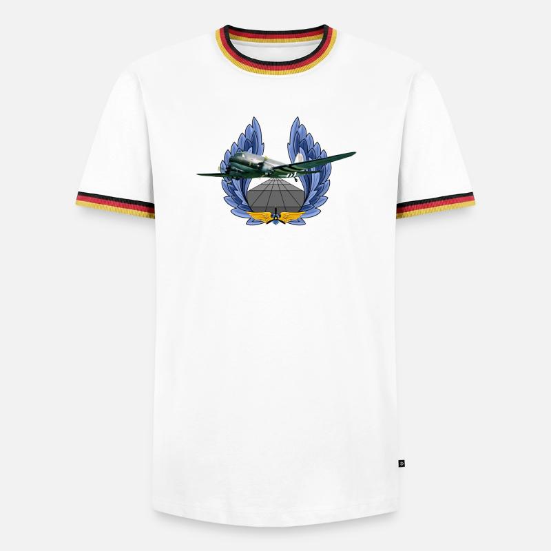 C-47 DC-3 - Männer Kontrast-T-Shirt - Weiß/Dreifarbig