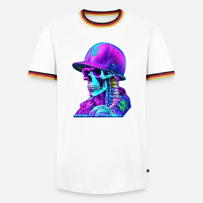 Skeleton with cap - Men's Ringer Shirt - white/tricolour