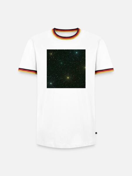 wunderschöne Naturdesigns, Sternenmuster Grüntöne - Männer Kontrast-T-Shirt - Weiß/Dreifarbig