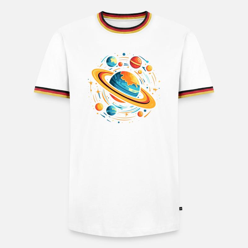 Space Galaxy Planets - Men's Ringer Shirt - white/tricolour