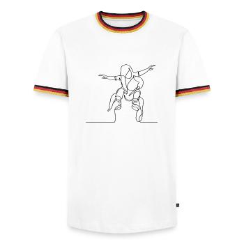 Passendes Vater-Tochter T-Shirt – Familienlook, Ge - Männer Kontrast-T-Shirt - Weiß/Dreifarbig - Vorne - AI Model Female 172 light (172cm) & AI Model Male 185 light (185cm)