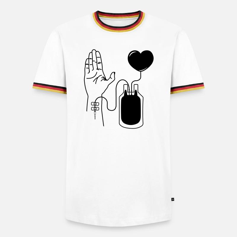 Blut spenden - Männer Kontrast-T-Shirt - Weiß/Dreifarbig