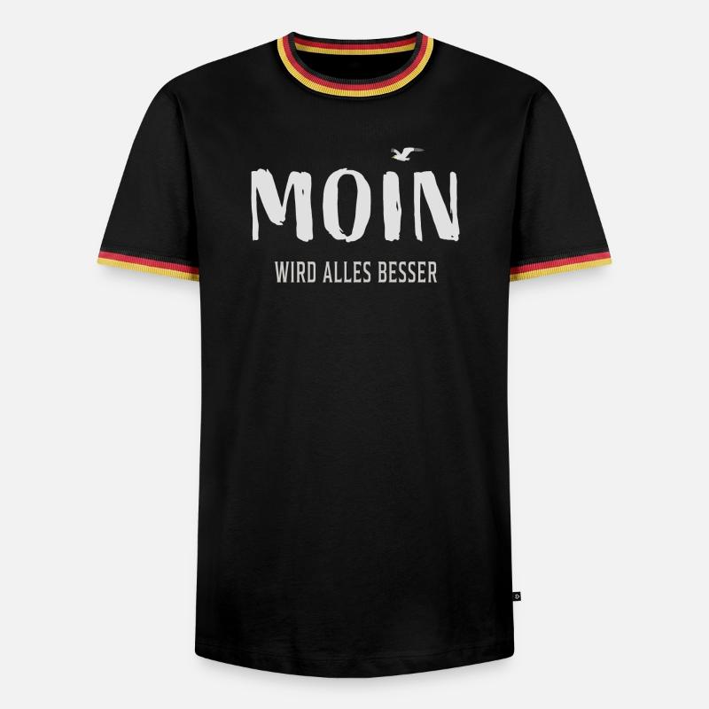 Moin wird alles besser - Männer Kontrast-T-Shirt - Schwarz/Dreifarbig
