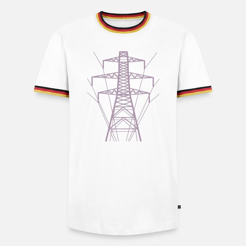 pole silhouette - Men's Ringer Shirt - white/tricolour