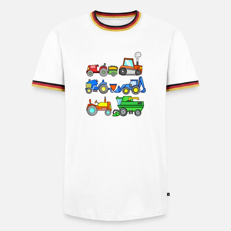 Construction site vehicles - Men's Ringer Shirt - white/tricolour