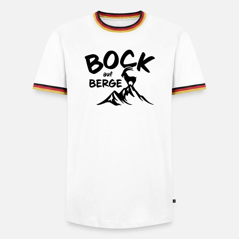 Bock auf Berge - Männer Kontrast-T-Shirt - Weiß/Dreifarbig