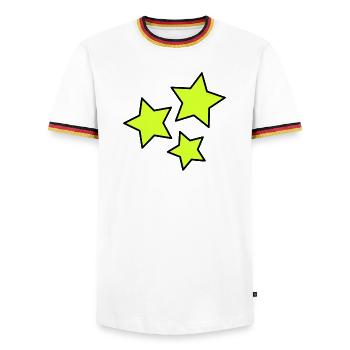 STERN. STERNE. STERN. FEST. JAHRESTAG. WEIHNACHTEN - Männer Kontrast-T-Shirt - Weiß/Dreifarbig - Vorne - AI Model Female 172 light (172cm) & AI Model Male 185 light (185cm)