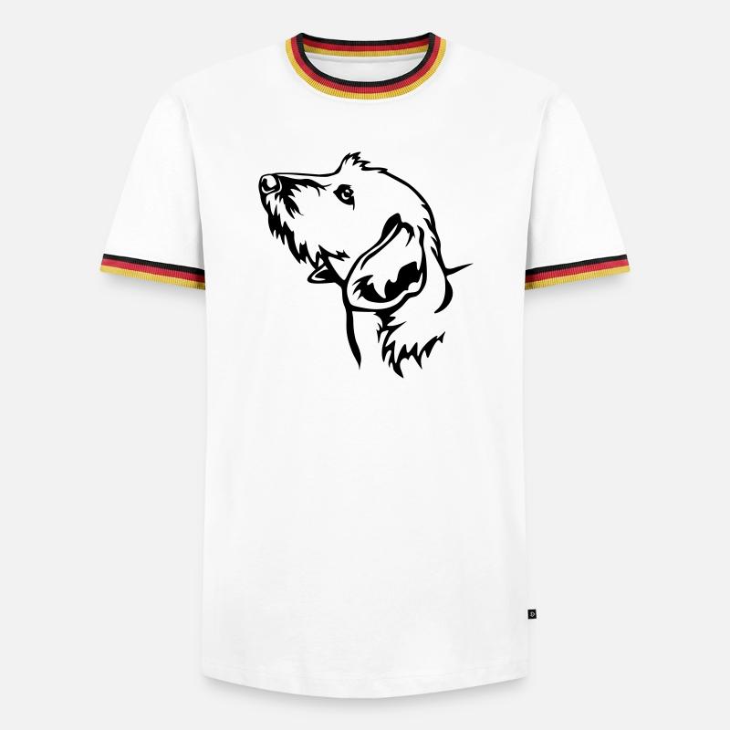 Dachshund head - Men's Ringer Shirt - white/tricolour