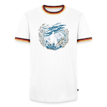 Ätherisches Flüstern - Männer Kontrast-T-Shirt - Weiß/Dreifarbig - Vorne - AI Model Female 172 light (172cm) & AI Model Male 185 light (185cm)