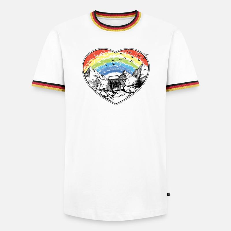 Rainbow Arc Over Mountains - Men's Ringer Shirt - white/tricolour
