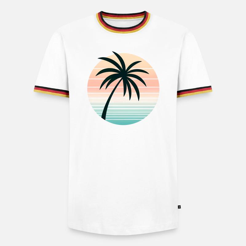 Synthwave Palm - Men's Ringer Shirt - white/tricolour