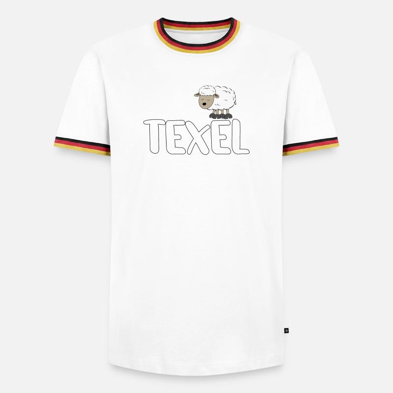 Schaf Texel (bunte Version) - Männer Kontrast-T-Shirt - Weiß/Dreifarbig
