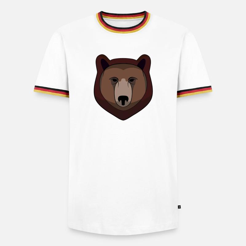 Bear - Bear Head - Logo - Men's Ringer Shirt - white/tricolour