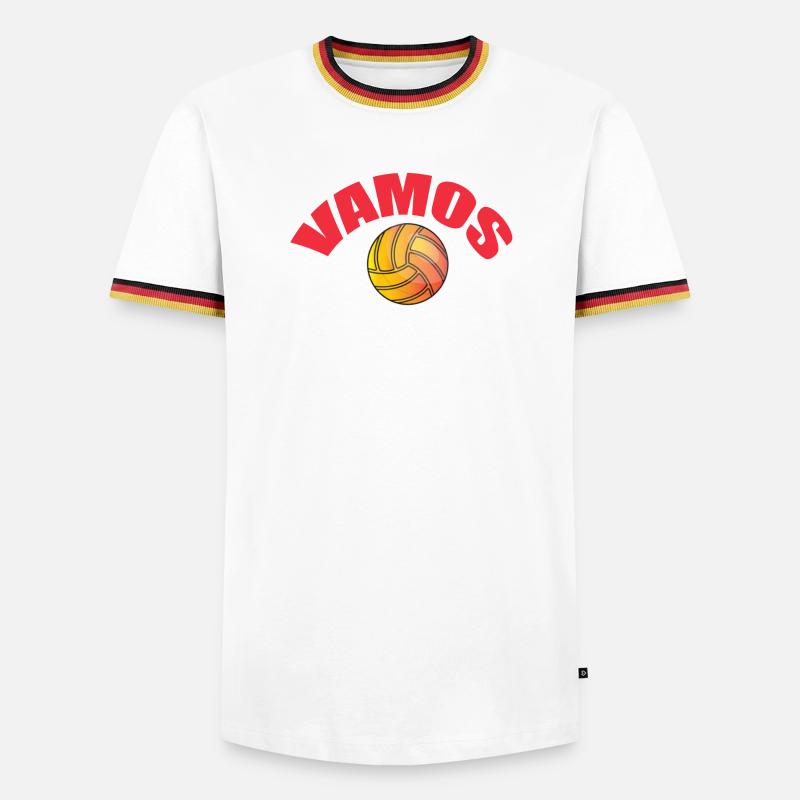 VAMOS - Männer Kontrast-T-Shirt - Weiß/Dreifarbig