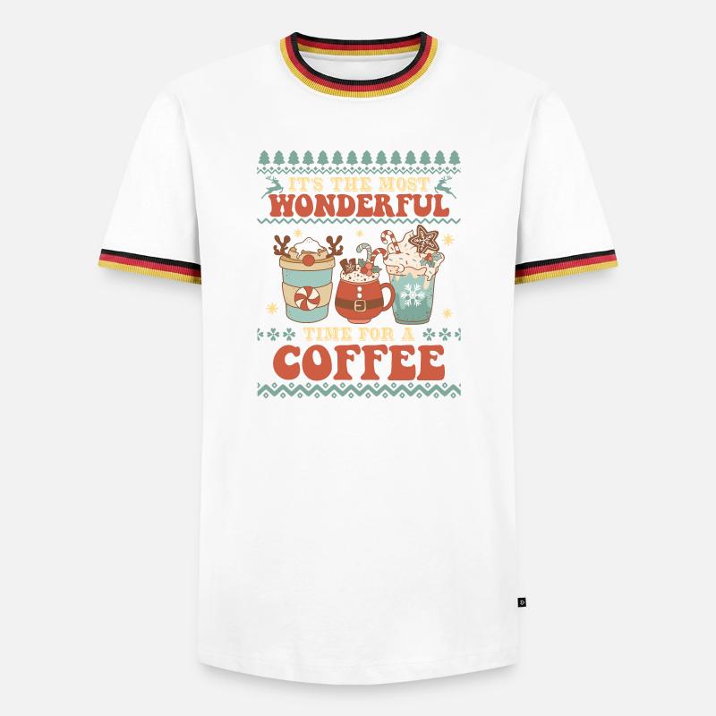 Hässlicher Weihnachtspullover - Männer Kontrast-T-Shirt - Weiß/Dreifarbig