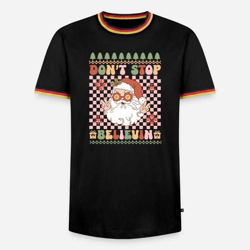 Hässlicher Weihnachtspullover - Männer Kontrast-T-Shirt - Schwarz/Dreifarbig