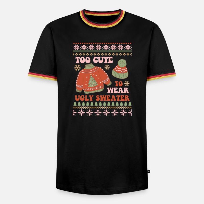 Hässlicher Weihnachtspullover - Männer Kontrast-T-Shirt - Schwarz/Dreifarbig