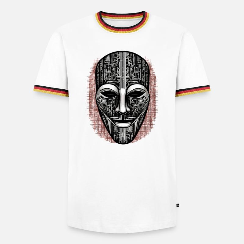Anonymous Hacker Maske - Männer Kontrast-T-Shirt - Weiß/Dreifarbig