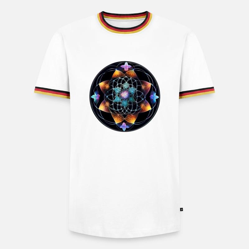 Luminous Mandala MeshGeometry - Men's Ringer Shirt - white/tricolour