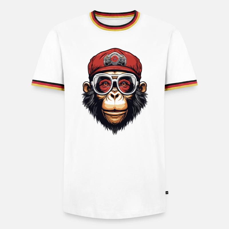 Cool Monkey - Men's Ringer Shirt - white/tricolour