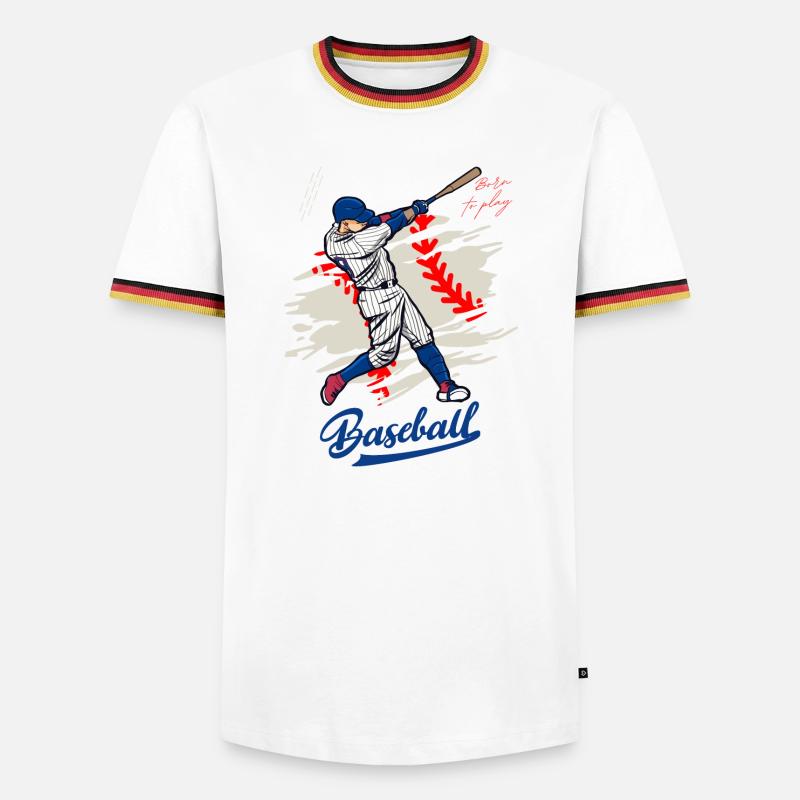 Dynamic Baseball Swing Illustration - Men's Ringer Shirt - white/tricolour