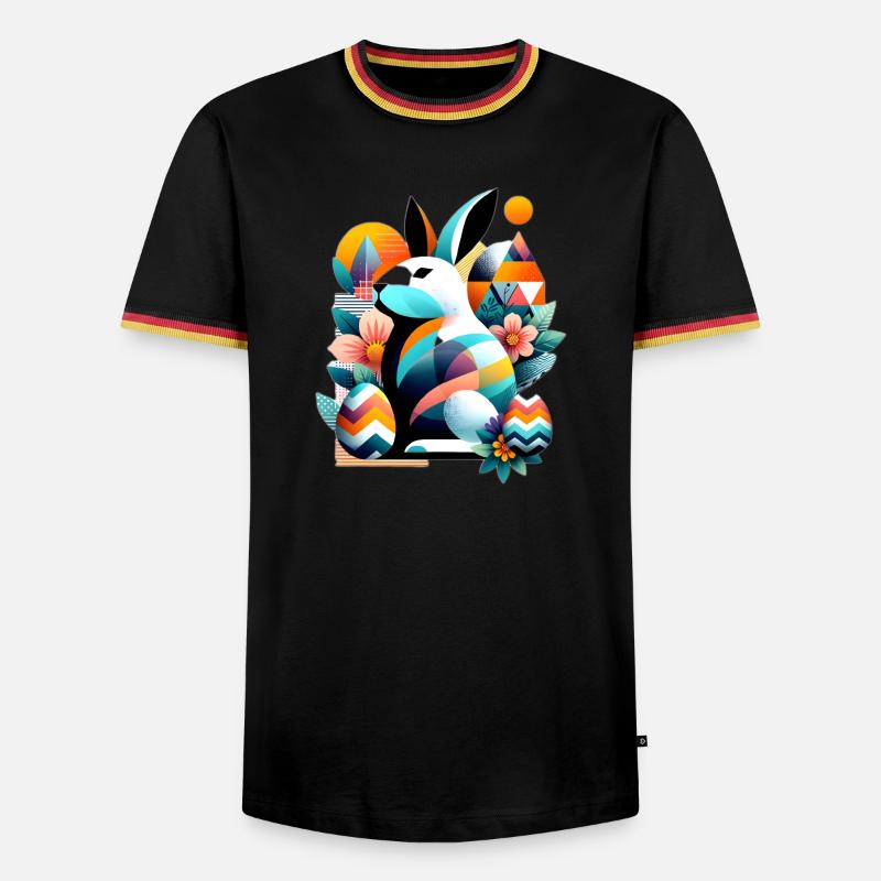 Modern Easter Graphics - Männer Kontrast-T-Shirt - Schwarz/Dreifarbig
