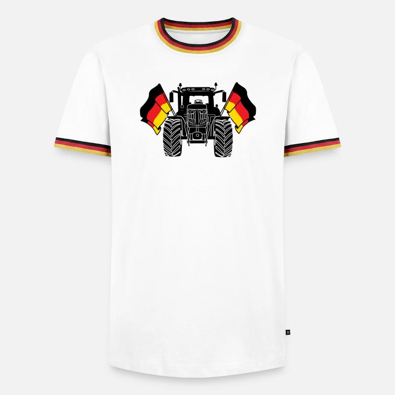 Tractor two flags Germany - Men's Ringer Shirt - white/tricolour
