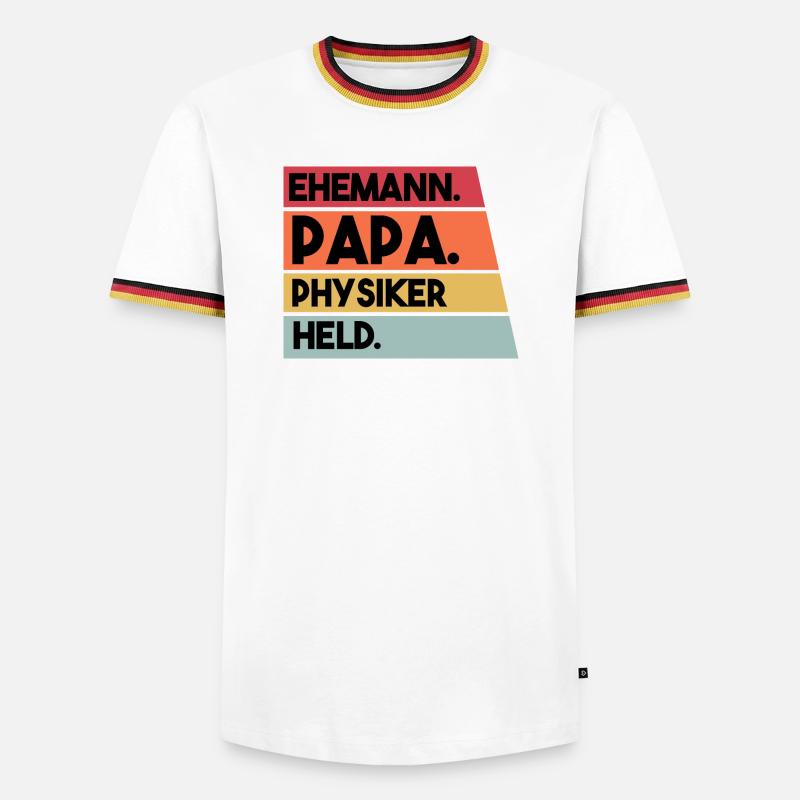 Ehemann Papa Physiker Held - Männer Kontrast-T-Shirt - Weiß/Dreifarbig
